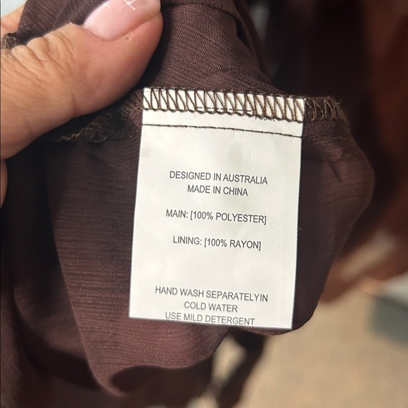 NWT Brown Sheer Maxi Dress with Flowy Sleeves size M/L - Picture 9 of 16